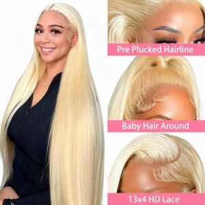Perruques blonde 30 pouces frontal 13*4 vrai cheveux densité 250 .