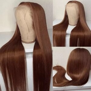 Perruque marron Virgin hair 32 pouces